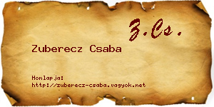 Zuberecz Csaba névjegykártya