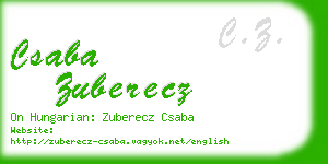 csaba zuberecz business card